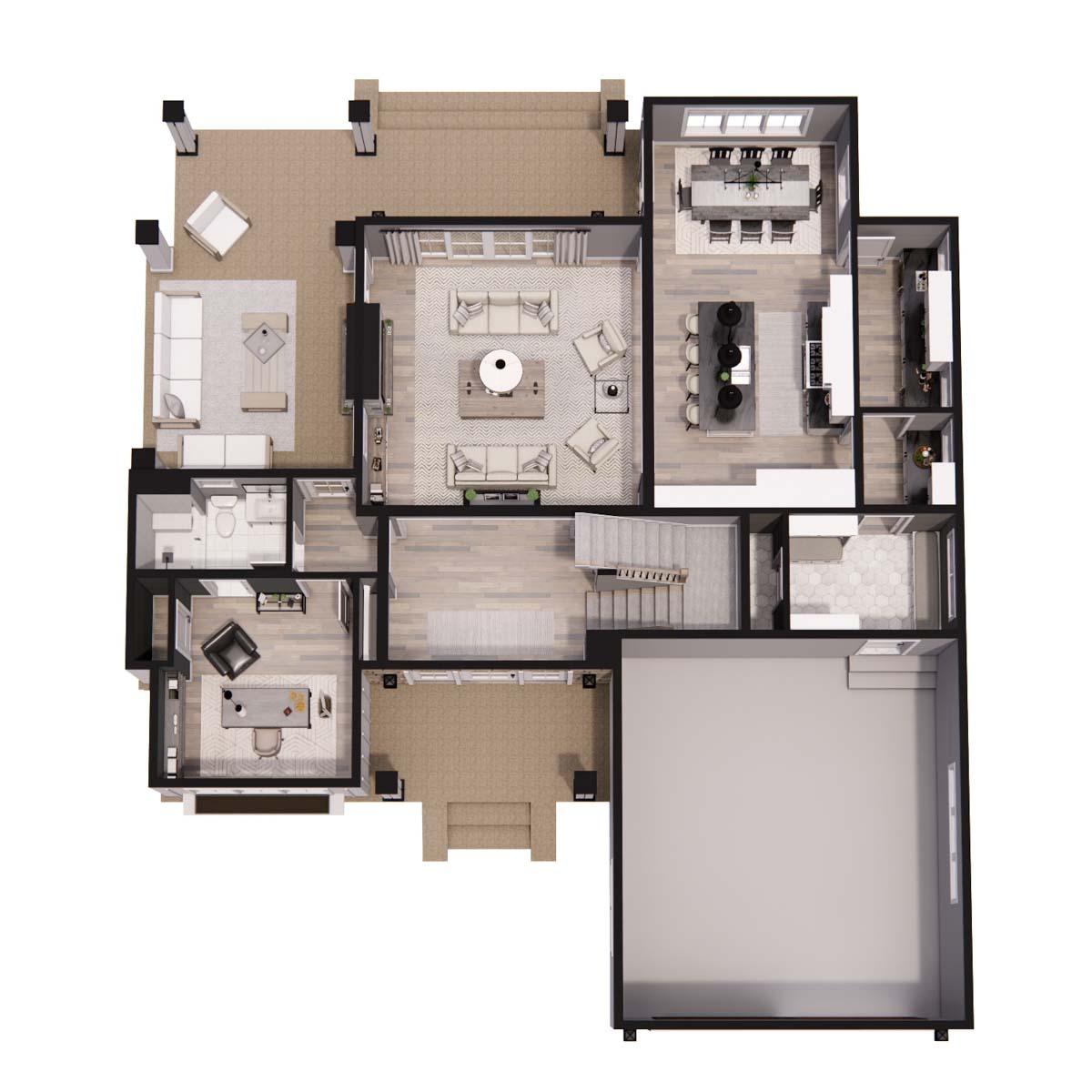 Plan 14678RK: Master-Up Modern Farmhouse Plan 2-Sided Fireplace - Image #46 - Country, Craftsman, Farmhouse, Modern Farmhouse, New American, Traditional