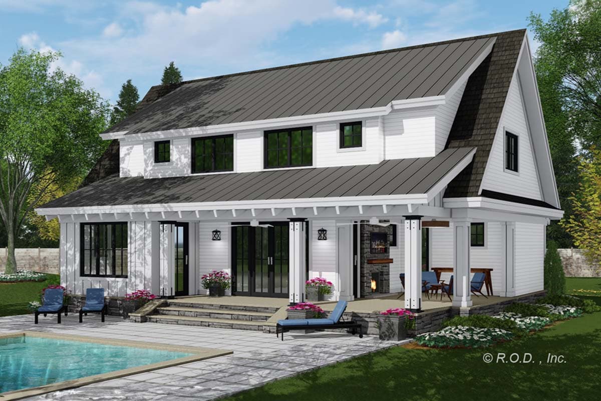 Plan 14678RK: Master-Up Modern Farmhouse Plan 2-Sided Fireplace - Image #4 - Country, Craftsman, Farmhouse, Modern Farmhouse, New American, Traditional