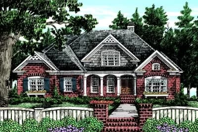 2-Story Home Plan with Angled Kitchen Island