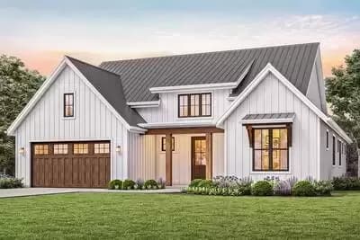 3-Bed New American House Plan with Vaulted Great Room - 1878 Sq Ft