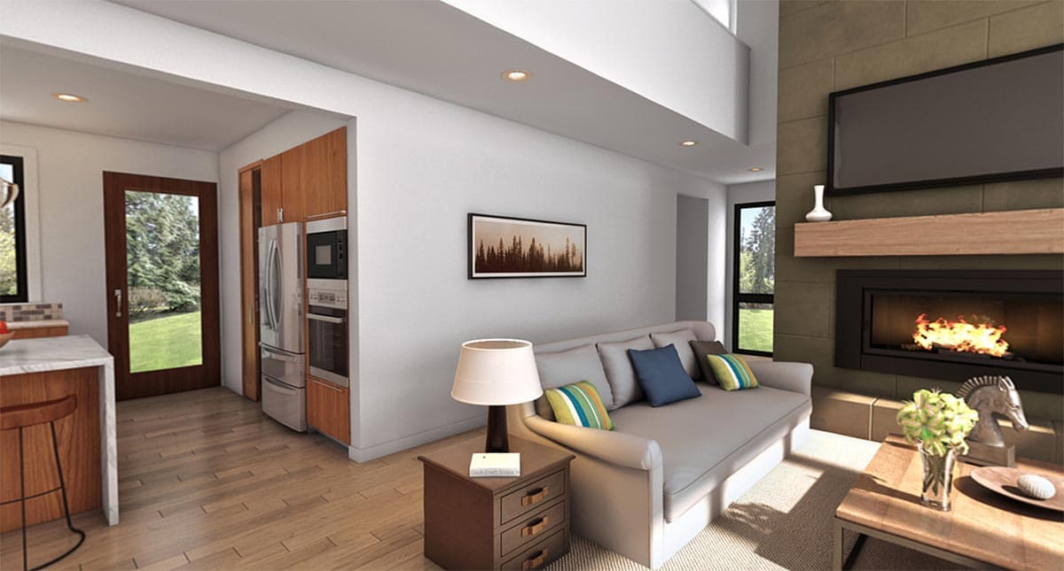 Plan 69713AM: Drive-Under Contemporary House Plan with 2-Story Great Room - 2437 Sq Ft - Image #7 - Contemporary, Modern, Northwest