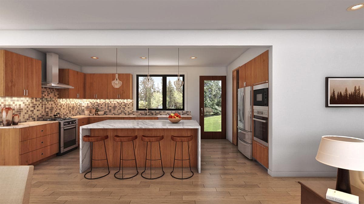 Plan 69713AM: Drive-Under Contemporary House Plan with 2-Story Great Room - 2437 Sq Ft - Image #8 - Contemporary, Modern, Northwest