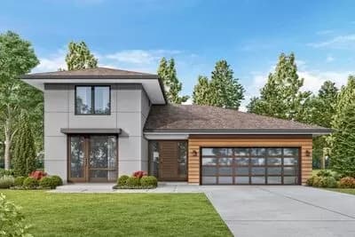 Contemporary House Plan with Attached In-Law Suite