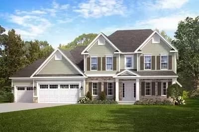 Exclusive Traditional House Plan with 4 Bedrooms Upstairs - 2599 Sq Ft