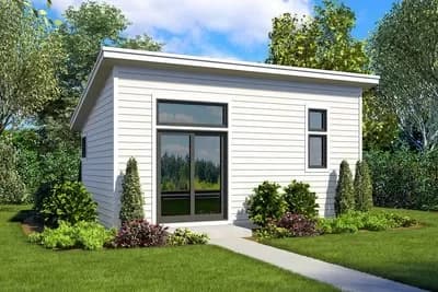 Tiny Home Plan with Vaulted Living Space