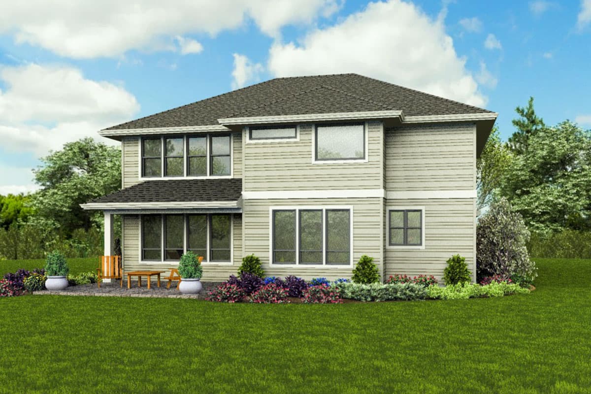Plan 69723AM: Contemporary Two-Story House Plan with Bonus Room - Image #8 - Contemporary, Modern, Prairie