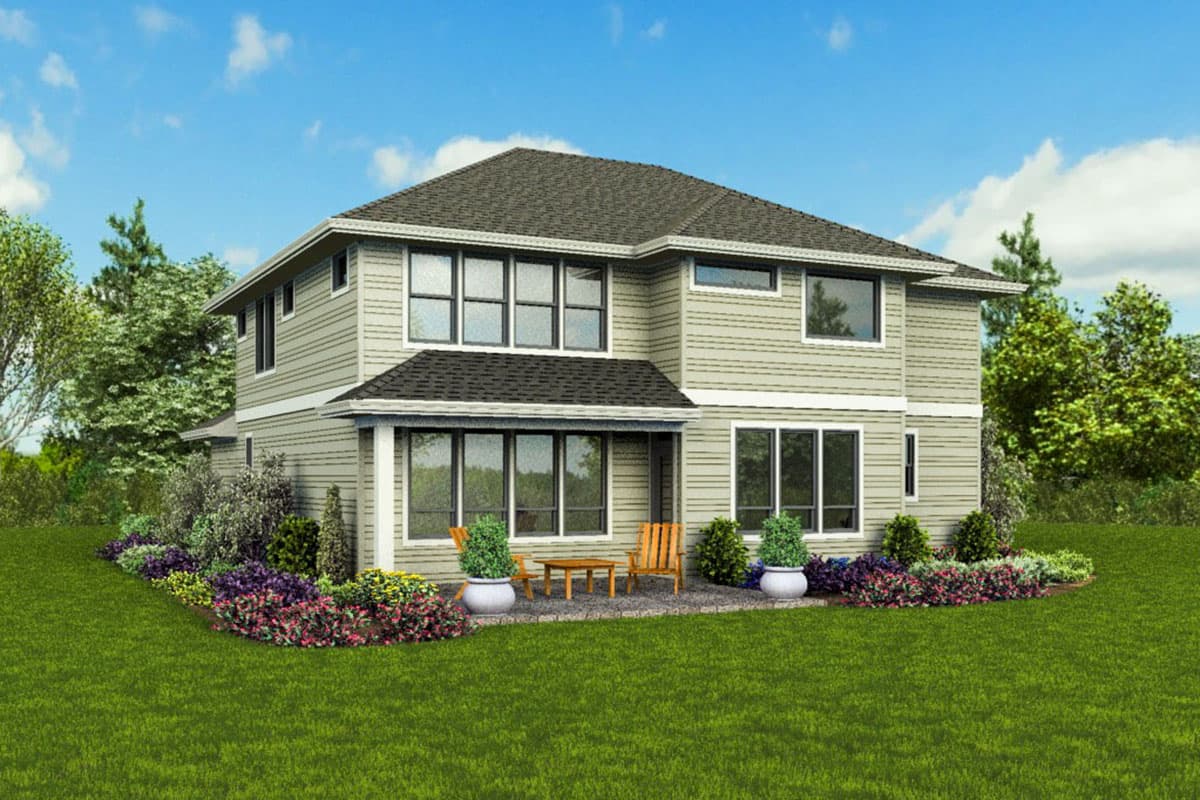 Plan 69723AM: Contemporary Two-Story House Plan with Bonus Room - Image #9 - Contemporary, Modern, Prairie