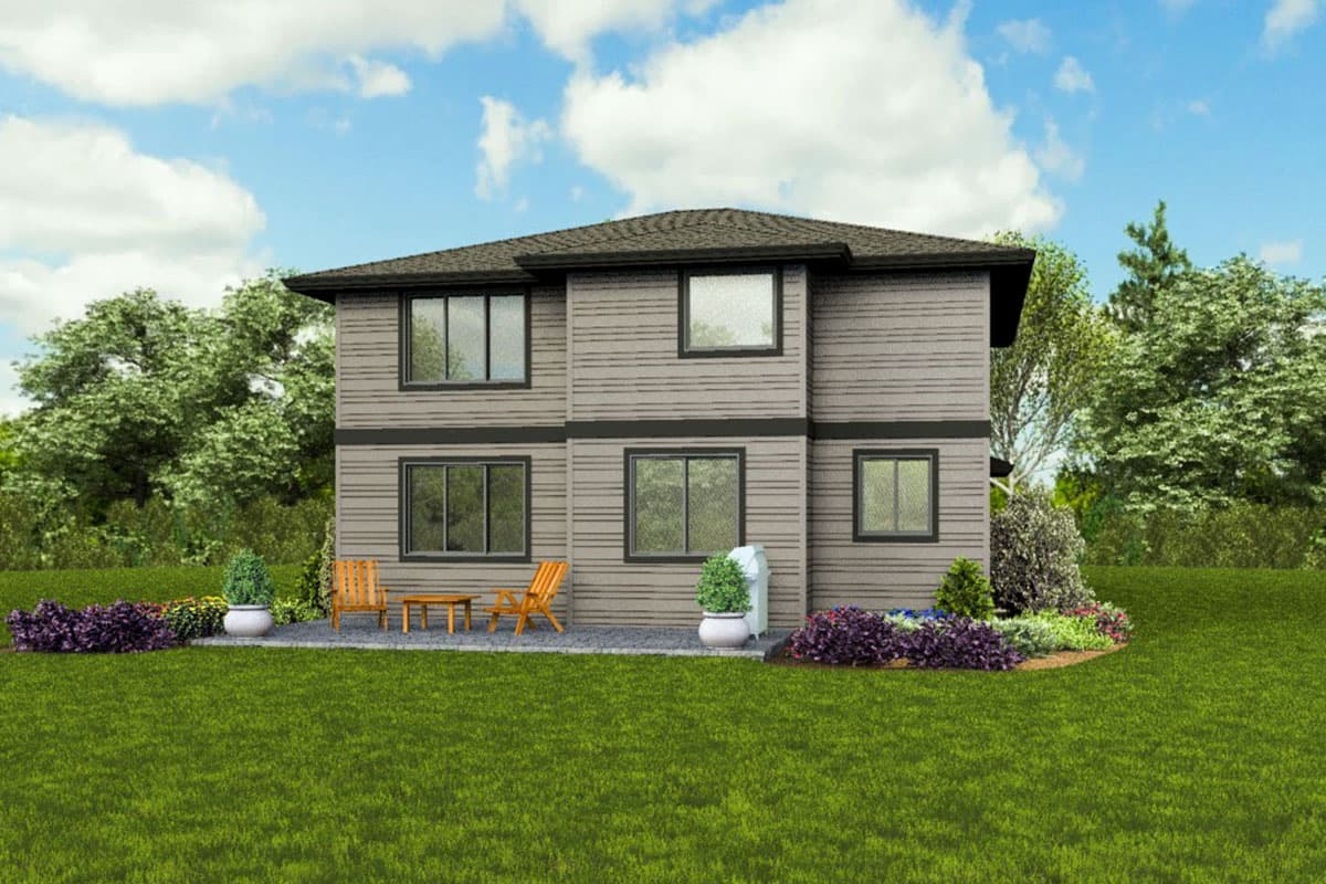 Plan 69724AM: Contemporary Two-Story House Plan with Bonus Room - Image #8 - Contemporary, Modern, Prairie