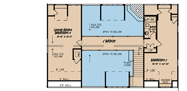 Plan 70617MK: Porch Lover's Farmhouse Plan with 4-Car Garage - 2663 Sq Ft - Floor Plan - 2nd Floor - Country, Farmhouse, Southern, Traditional
