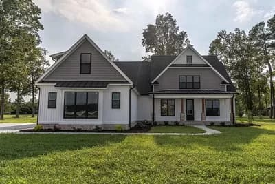 New American House Plan with Third Car Garage and Two Bonus Room Options
