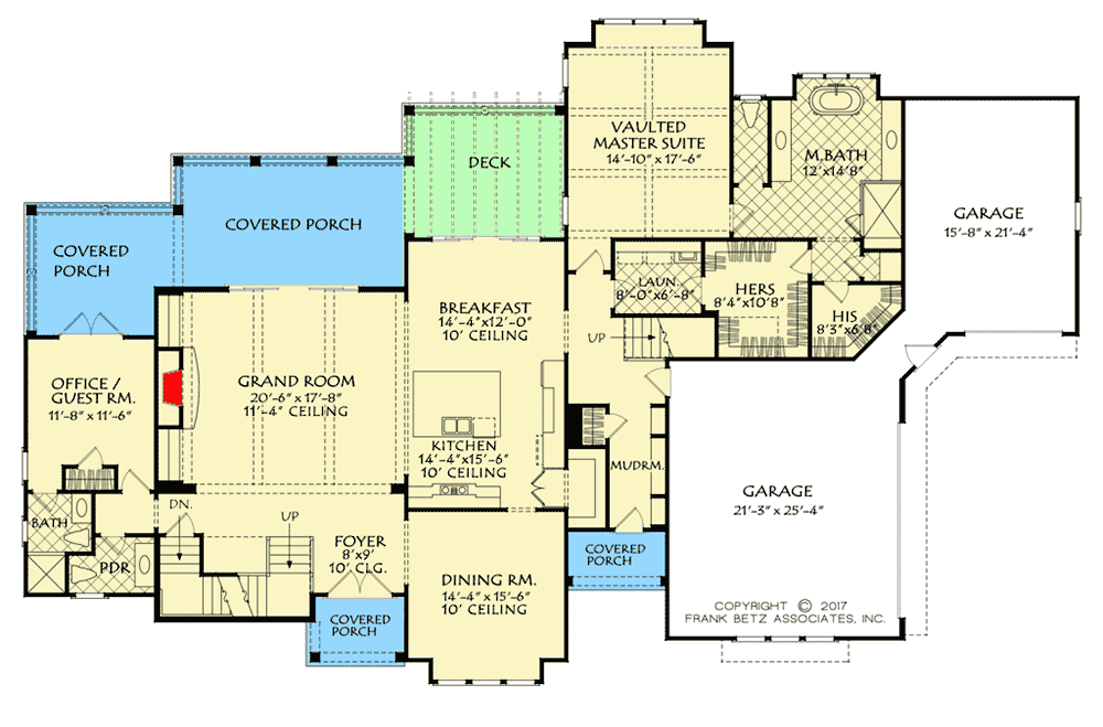 Plan 710126BTZ: New American House Plan with Separate Bonus Room Access - Floor Plan - Main Level - European, New American