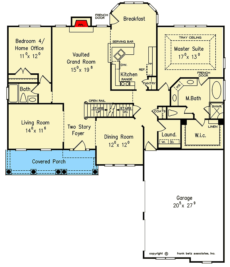 Plan 710129BTZ: 4-Bedroom House Plan with Courtyard-Entry Garage - 2419 Sq Ft - Floor Plan - Main Level - New American, Traditional