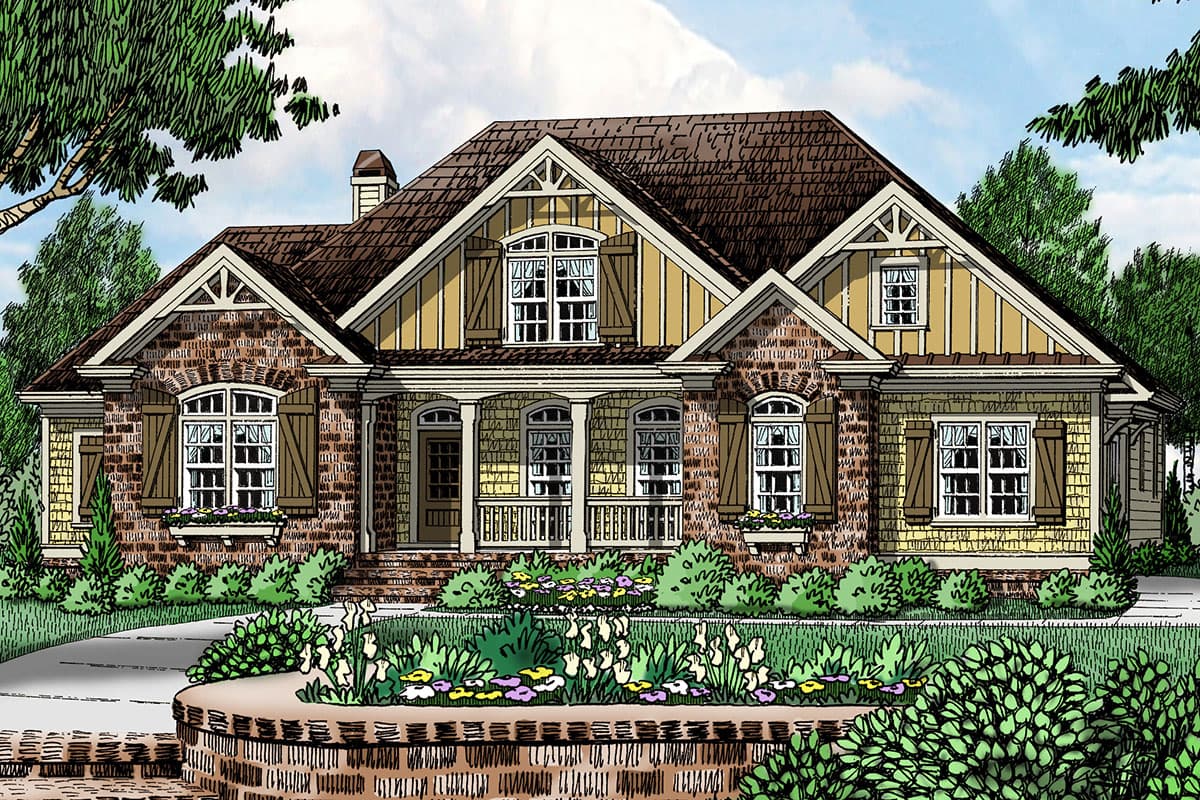 Plan 710122BTZ: Attractive House Plan with Fieldstone, Brick and Siding Exterior - Image #11 - Country, Craftsman