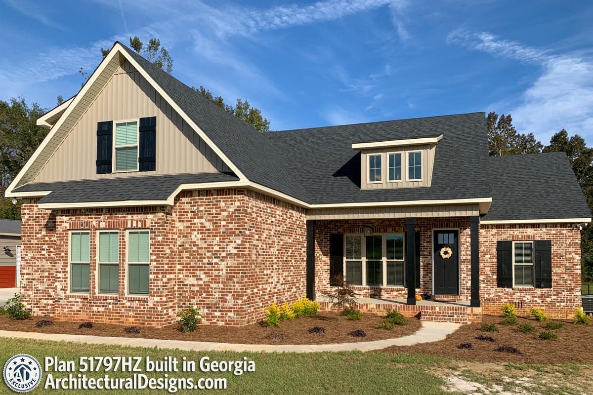 Plan 51797HZ: Exclusive Split-Bed Cottage House Plan with Shed Dormer - Image #9 - Cottage, Country, Farmhouse, New American, Traditional