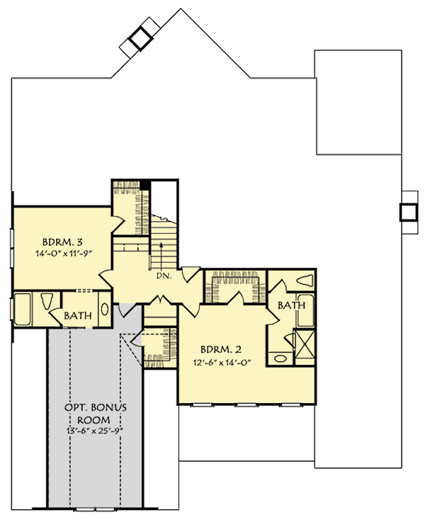 Plan 710131BTZ: 4-Bed Country Home Plan with Angled Keeping Room - Floor Plan - 2nd Floor - Country, New American, Southern