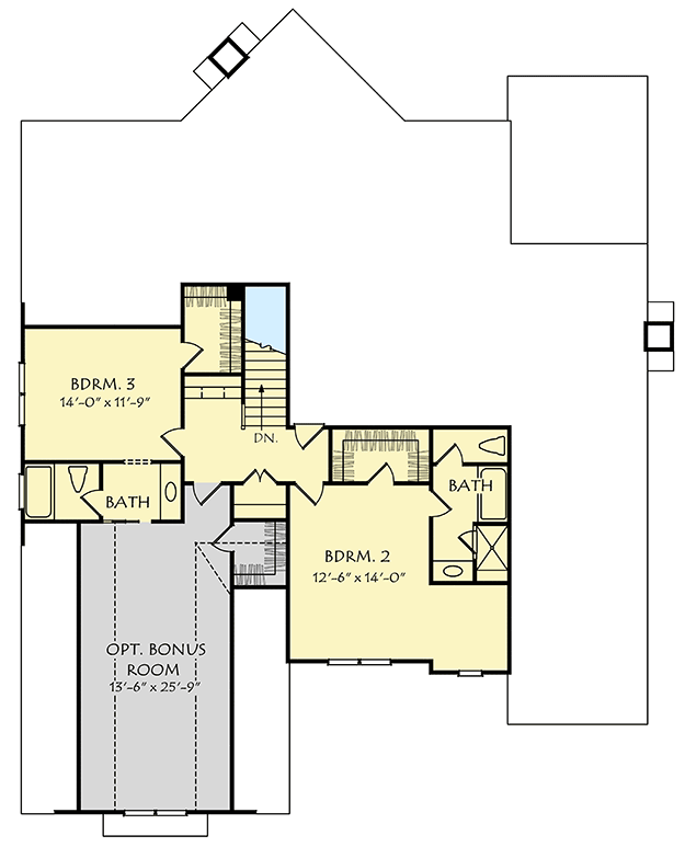 Plan 710133BTZ: Spacious 4-Bed Home Plan with Angled Keeping Room - Floor Plan - 2nd Floor - European, Traditional