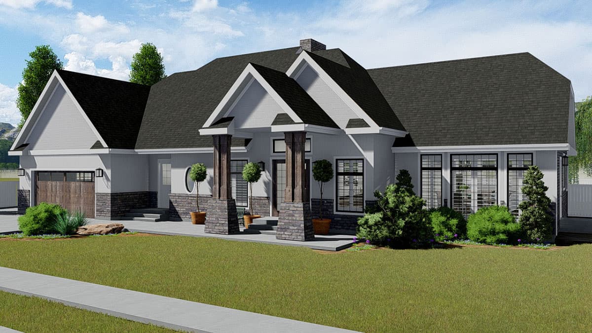 Plan 61324UT: Beautiful One-Level House Plan with Grand Finished Basement - Image #6 - Ranch, Traditional