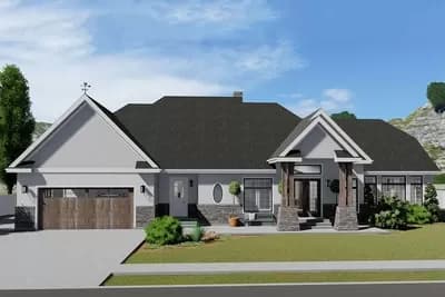 Beautiful One-Level House Plan with Grand Finished Basement