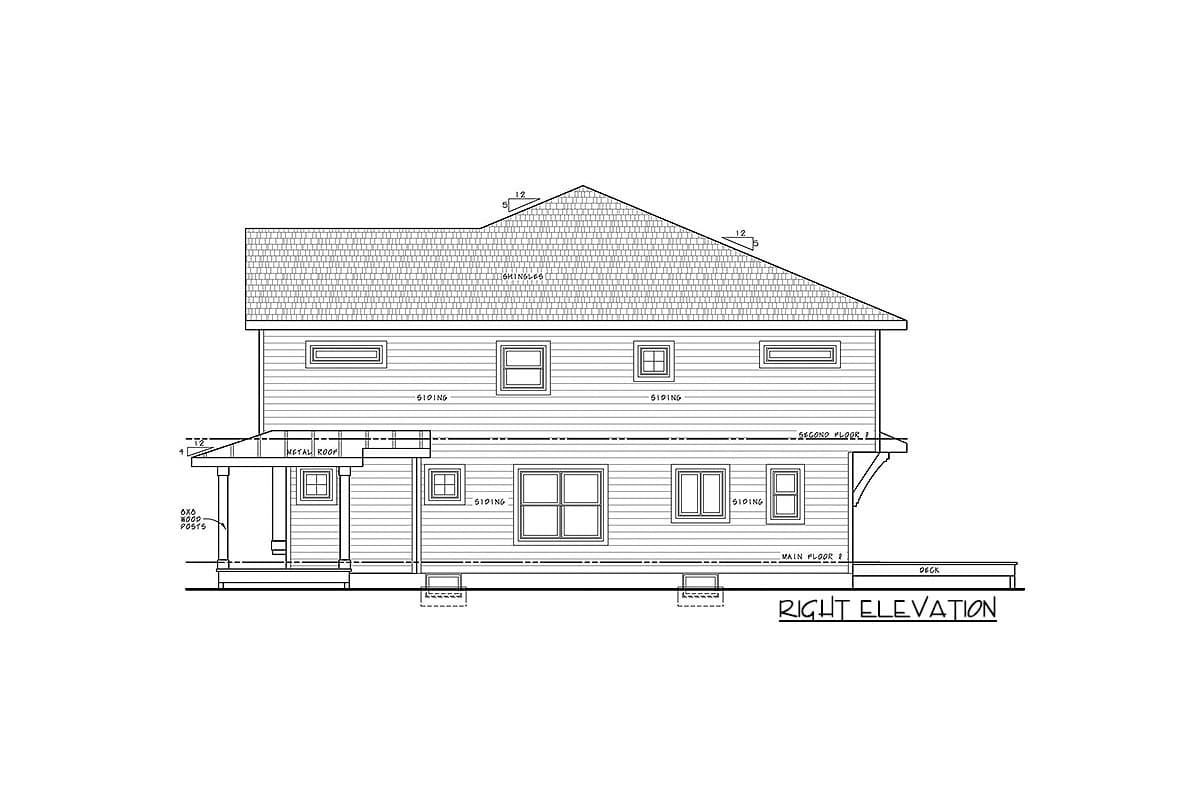 Plan 42571DB: Country Farmhouse 2-Family House Plan with Shared Front Porch - 1291 Sq Ft Units 2 Bed Units - Image #4 - Country, Farmhouse