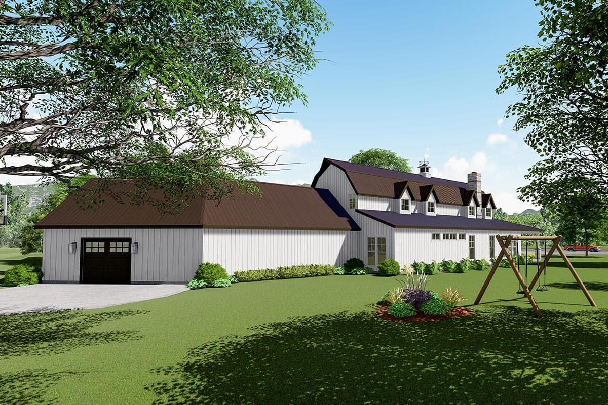 Plan 70618MK: Striking Modern Farmhouse Plan with Sleeping Loft - Image #4 - Barndominium, Country, Farmhouse, Modern Farmhouse, Mountain, Rustic