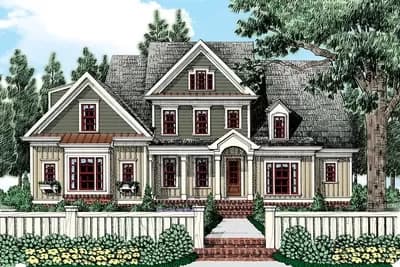 Traditional House Plan with Vaulted Keeping Room