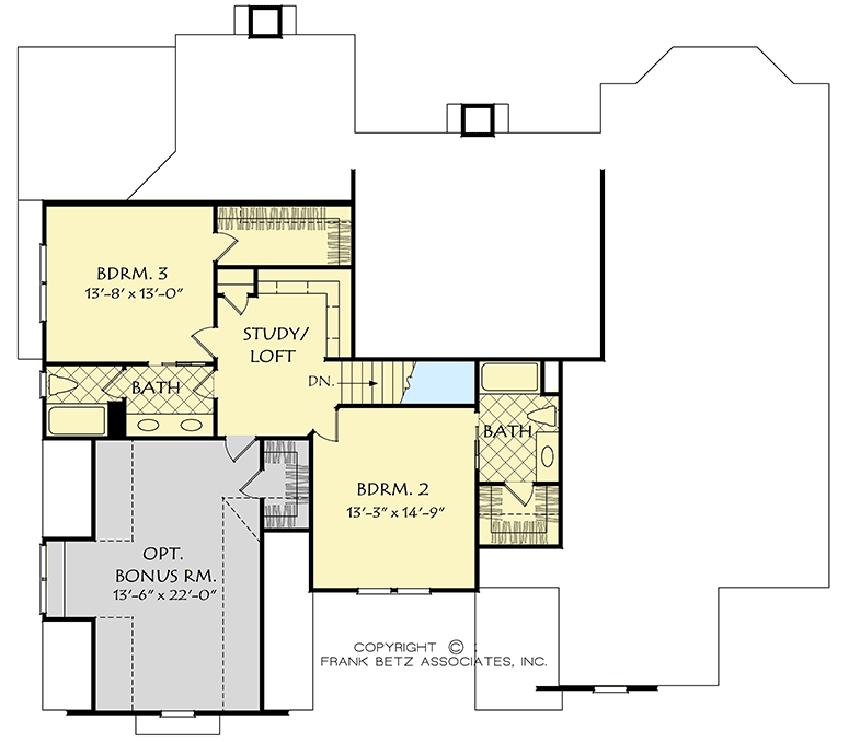 Plan 710125BTZ: Classic Home Plan with Arched Windows and Brick Exterior - Floor Plan - 2nd Floor - Cottage, European, Southern, Tudor