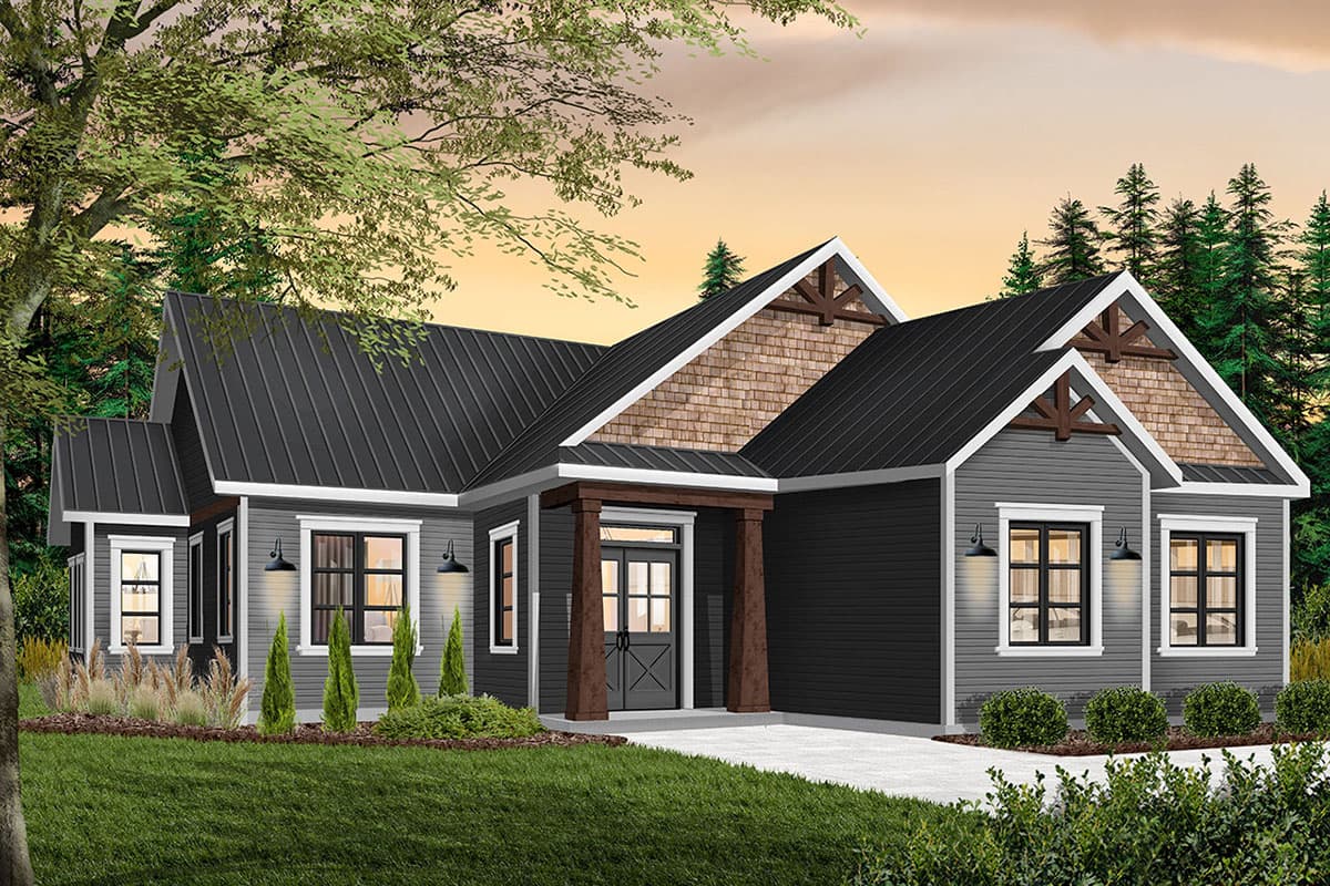 Plan 22540DR: New American Ranch Home Plan with Lots of Options - Image #4 - Craftsman, New American, Northwest, Ranch