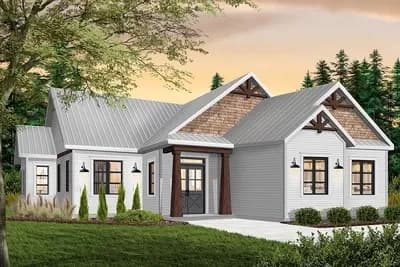 New American Ranch Home Plan with Lots of Options