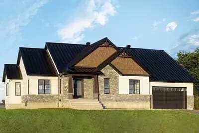 Rugged-and-Rustic 3-Bed Ranch Home Plan