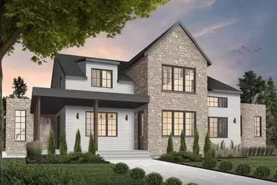 Modern Farmhouse Plan with Master On Main