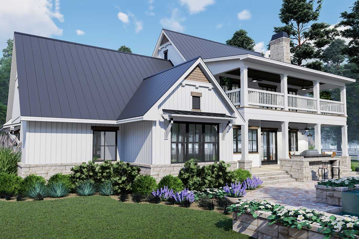 Plan 16907WG: Nouveau Southern-Style House Plan with Stacked Porches Front and Back - 2458 Sq Ft - Image #10 - Country, Farmhouse, New American, New Orleans, Southern, Southern Traditional, Traditional