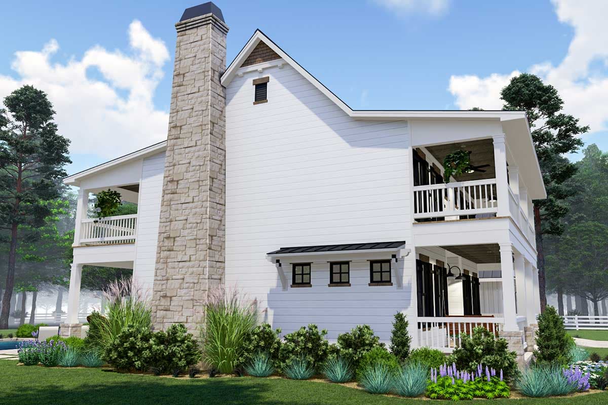 Plan 16907WG: Nouveau Southern-Style House Plan with Stacked Porches Front and Back - 2458 Sq Ft - Image #6 - Country, Farmhouse, New American, New Orleans, Southern, Southern Traditional, Traditional