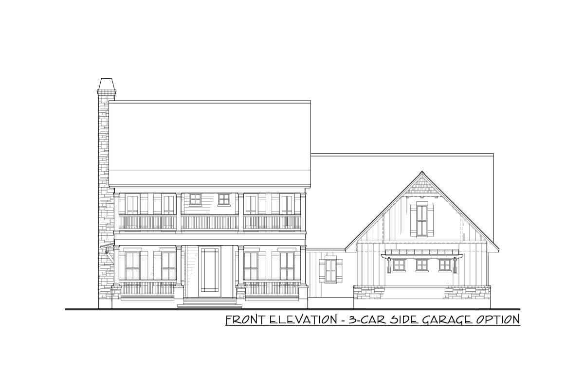 Plan 16907WG: Nouveau Southern-Style House Plan with Stacked Porches Front and Back - 2458 Sq Ft - Image #14 - Country, Farmhouse, New American, New Orleans, Southern, Southern Traditional, Traditional