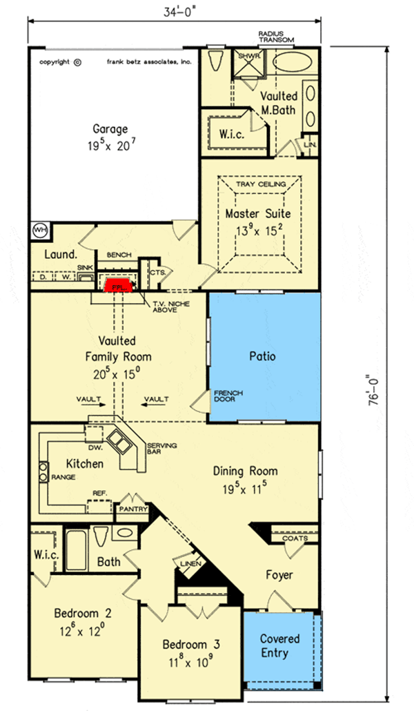 Plan 710143BTZ: Compact 2-Bed Cozy Cottage House Plan - Floor Plan - Main Level - Cottage, Country, Craftsman, Southern, Traditional