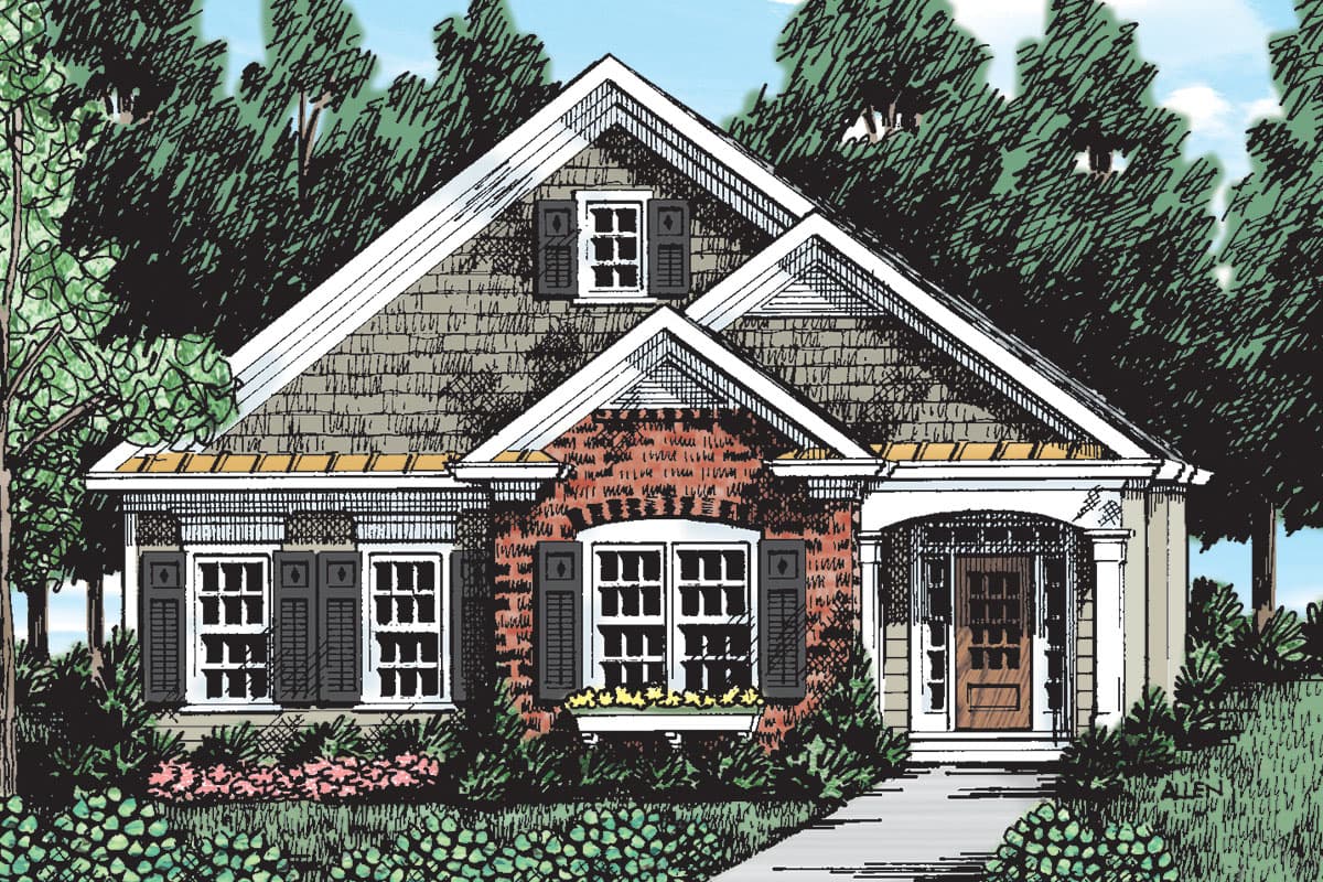 Plan 710143BTZ: Compact 2-Bed Cozy Cottage House Plan - Image #11 - Cottage, Country, Craftsman, Southern, Traditional