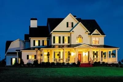 5-Bed Country Home Plan with Wraparound Porch and 3 Fireplaces 