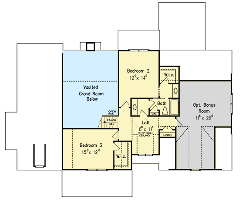 Plan 710149BTZ: 4-Bed Craftsman House Plan with Rocking Chair Porch - Floor Plan - 2nd Floor - Craftsman, Southern, Traditional