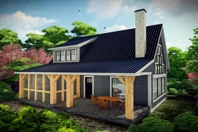 Unique Cabin-Like House Plan