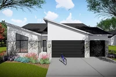 Fresh Contemporary House Plan with Split Beds