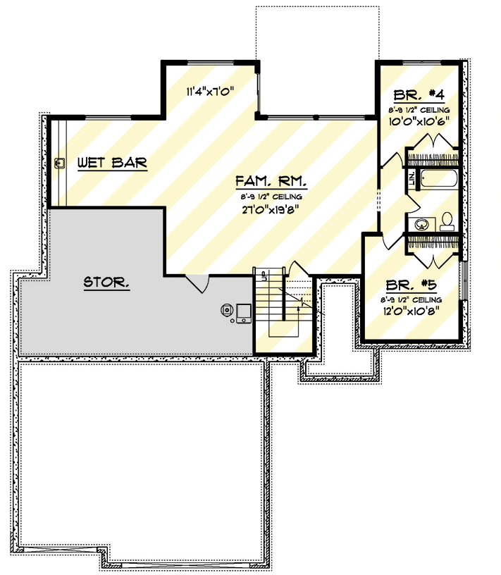 Plan 890103AH: Split Bedroom New American Ranch Home Plan - 1837 Sq Ft - Floor Plan - Optional Lower Level ($ Paid Option) - Craftsman, New American, Ranch