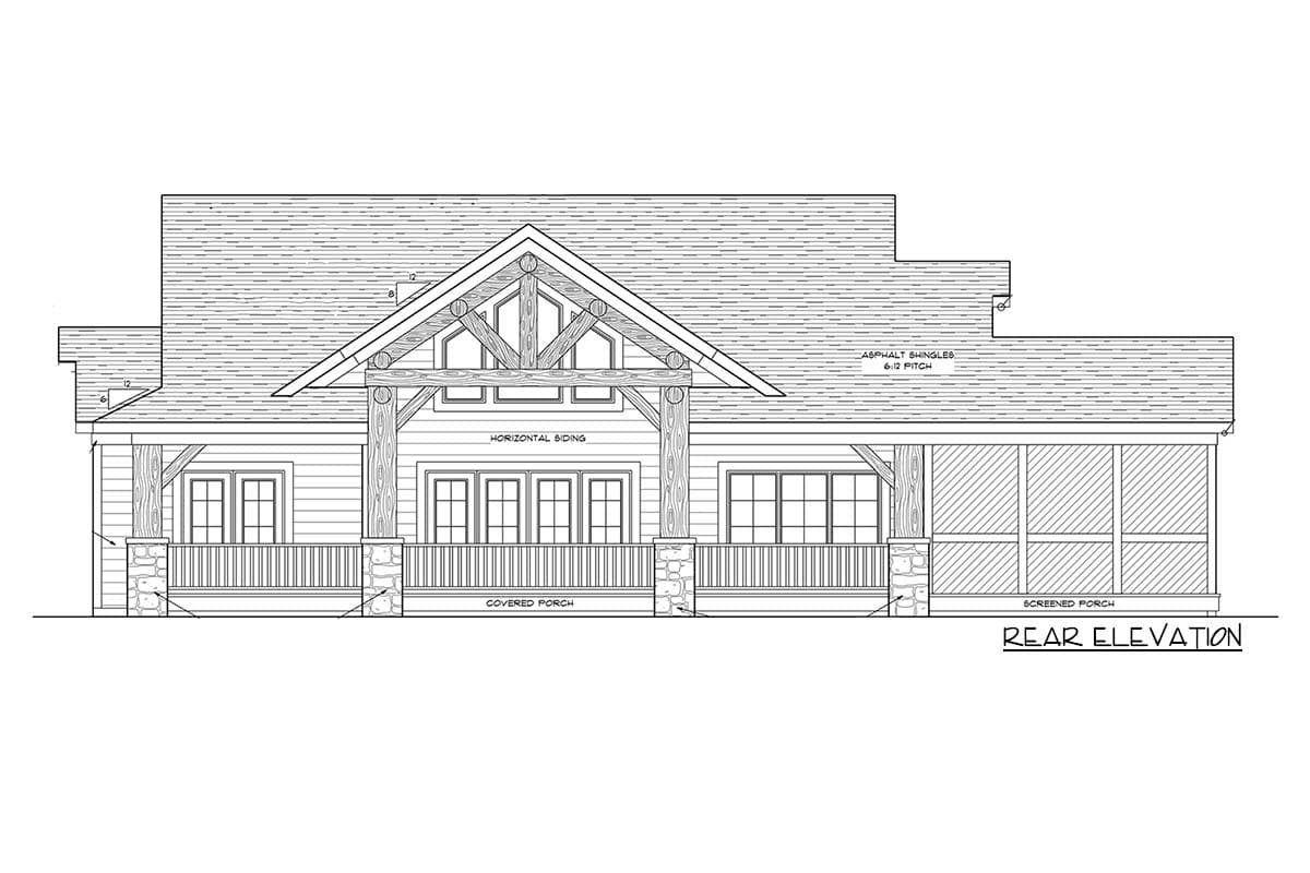 Plan 890109AH: Cabin in the Woods with Main-Floor Master - Image #5 - Country, Mountain, Vacation
