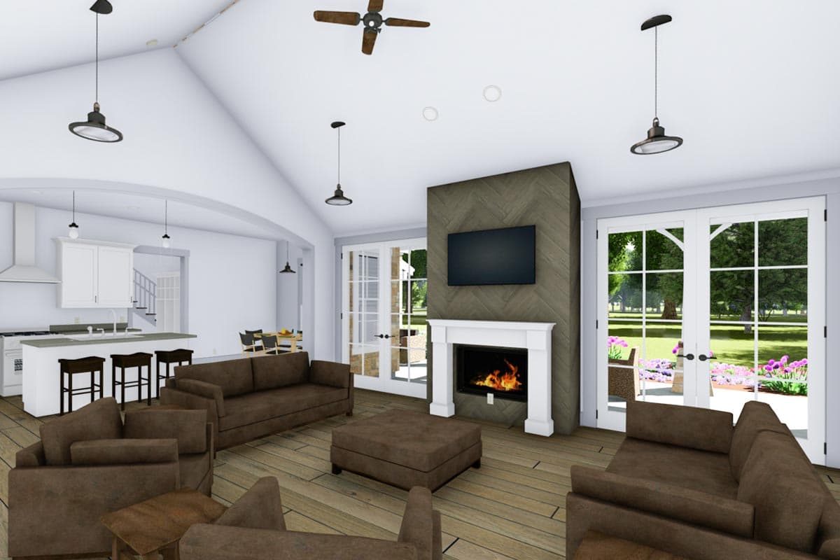 Plan 64469SC: Rugged Modern Farmhouse with Bonus Room - Image #8 - Country, Craftsman, Farmhouse, Hill Country, Modern Farmhouse, Mountain, Ranch, Rustic