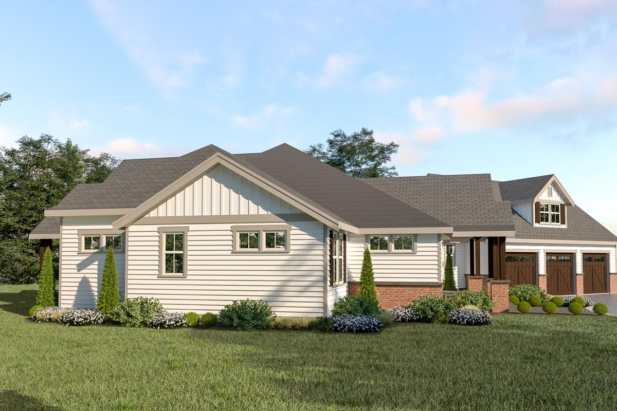 Plan 280031JWD: Dreamy 3-Bed Country House Plan with a Bonus Room Above 3-Car Garage - Image #10 - Country, Craftsman, Farmhouse, New American, Northwest