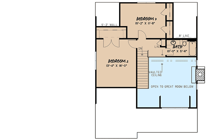 Plan 70620MK: 3-Bed Country Cottage with Optional Garage and Breezeway - 1957 Sq Ft - Floor Plan - 2nd Floor - Cottage, Country, Craftsman, Mountain