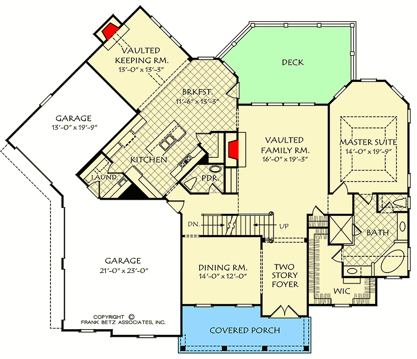Plan 710152BTZ: Grand 4-Bed House Plan with 2-Story Porch - Floor Plan - Main Level - Southern, Traditional