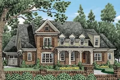 4-Bed House Plan with Distinctive Brick Exterior