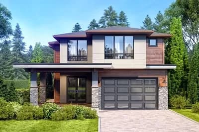 Captivating Modern House Plan with Second-Level Master
