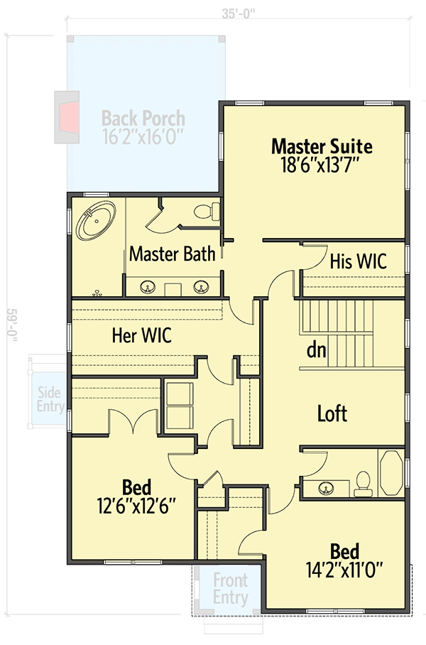 Plan 50169PH: Fabulous 4-Bedroom House Plan with Second-Level Master Bed - Floor Plan - 2nd Floor - European, French Country, Southern