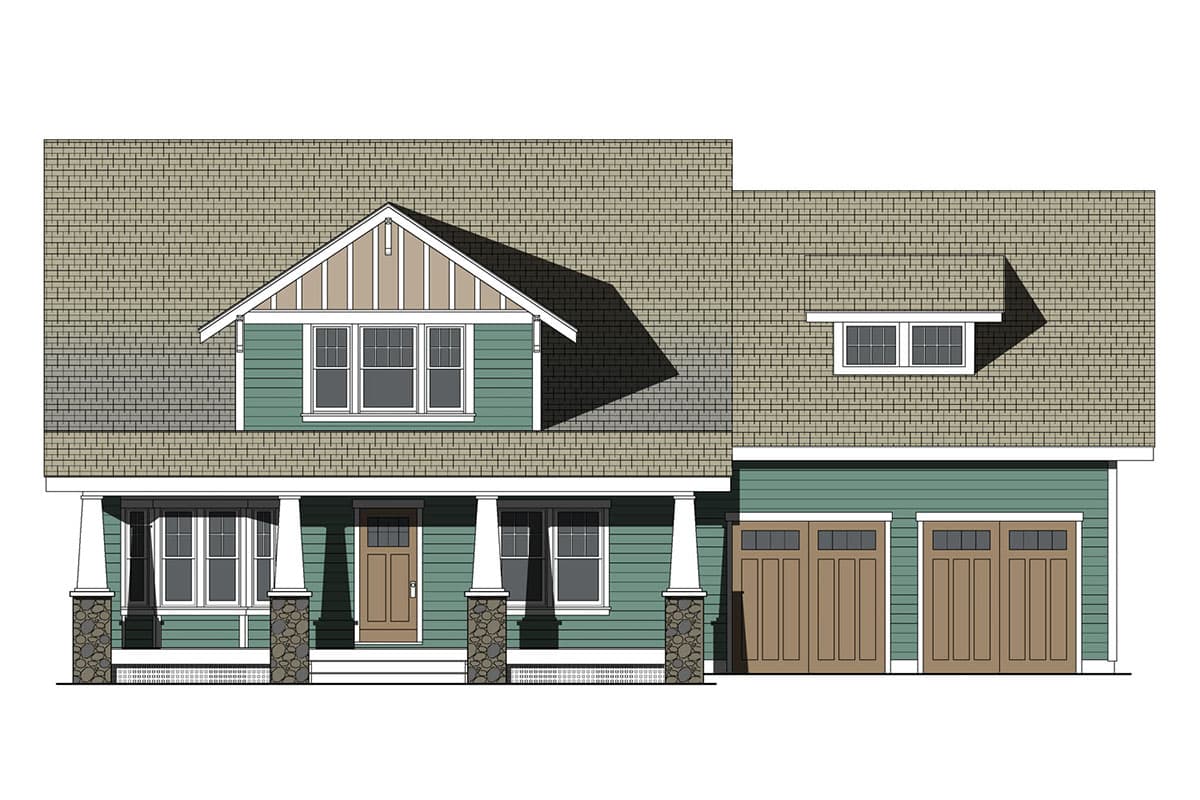 Plan 50171PH: 4-Bed Coastal Cottage with Bonus Over Garage - Image #4 - Cottage, Country, Craftsman, Vacation
