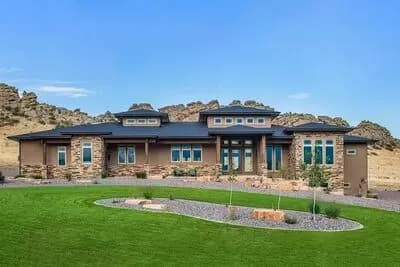 Luxurious One-Level House Plan with Large Covered Patio and Outdoor Kitchen